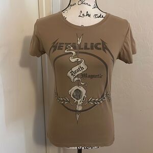 Y2K Metallica Brown Death Magnetic Graphic Shirt